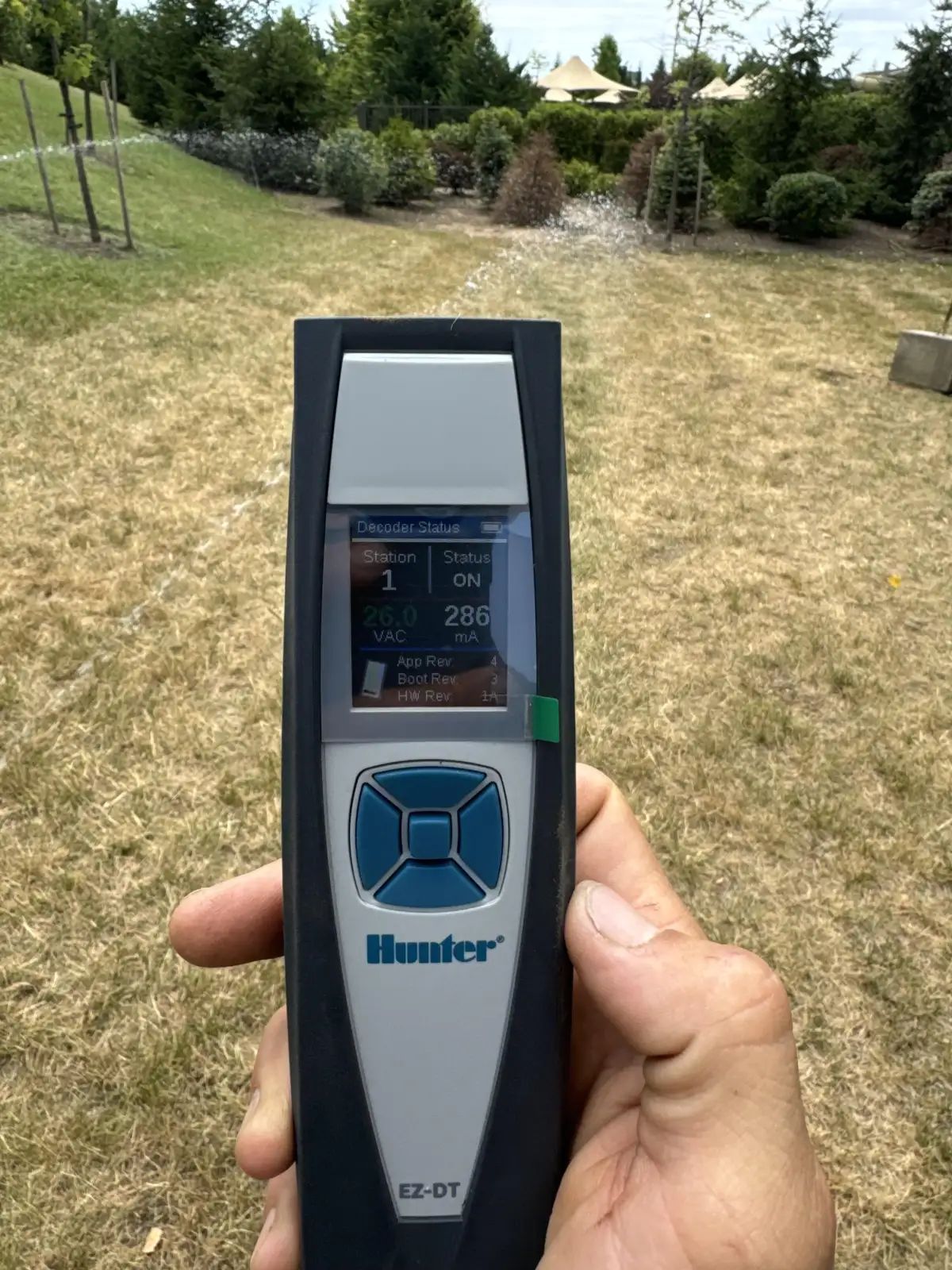 Hunter EZ-DT diagnostic tool testing sprinkler system zones