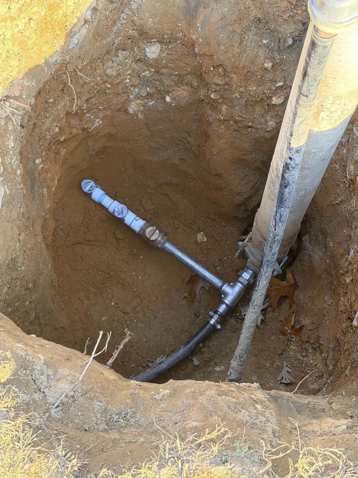 Underground pipe connection for irrigation well conversion